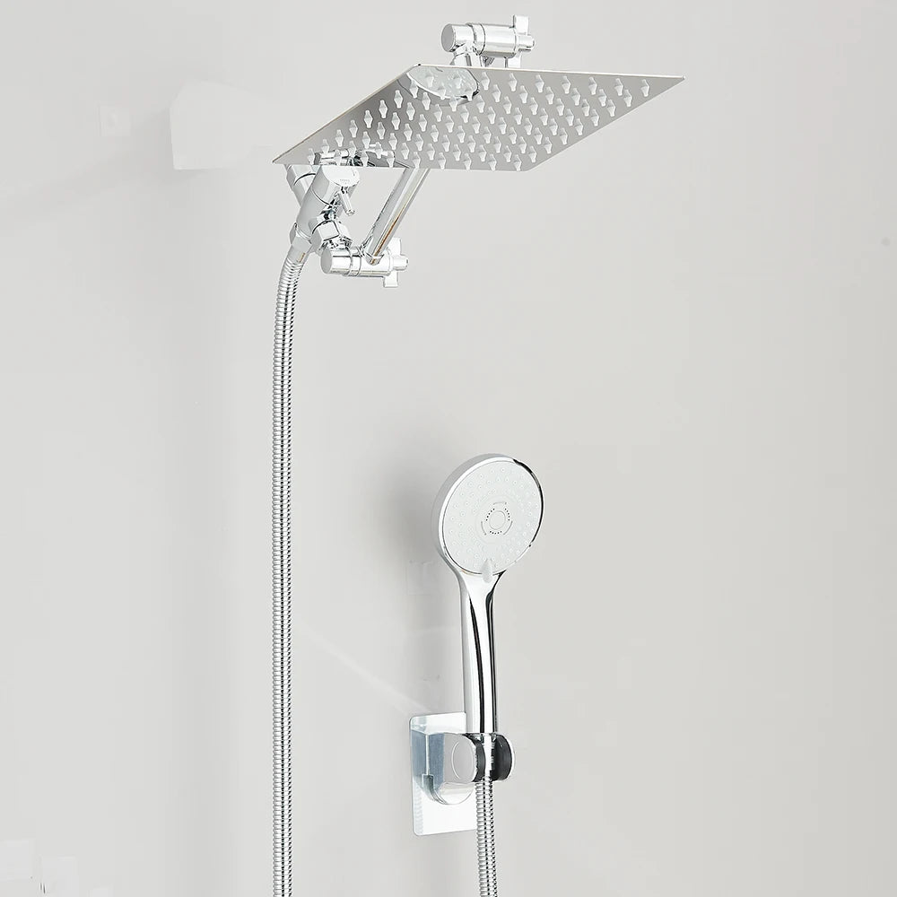 8-12 Inch High Pressure Rainfall Shower Head Combo with Handheld Spray