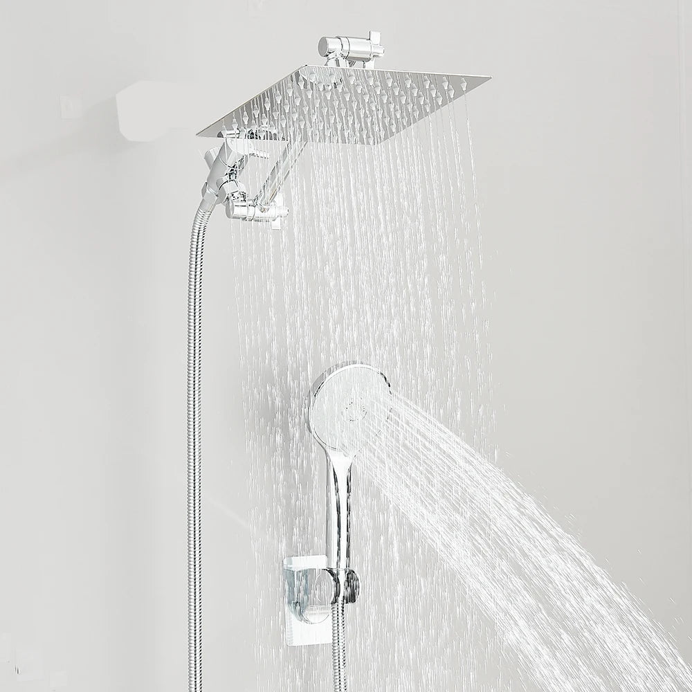 8-12 Inch High Pressure Rainfall Shower Head Combo with Handheld Spray