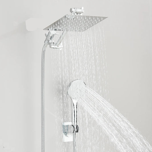 8-12 Inch High Pressure Rainfall Shower Head Combo with Handheld Spray