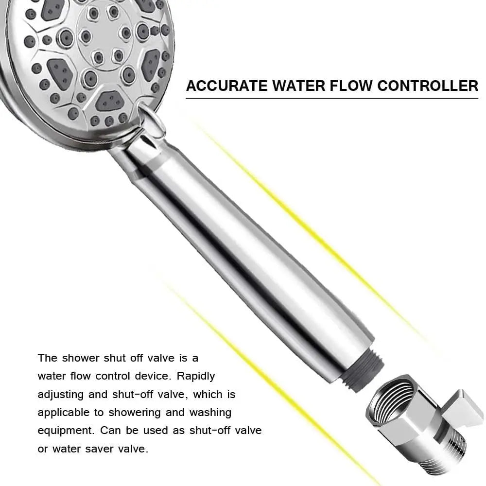Brass Shower Flow Control Valve Female Male G1/2 Shower Head Shut Off Valve