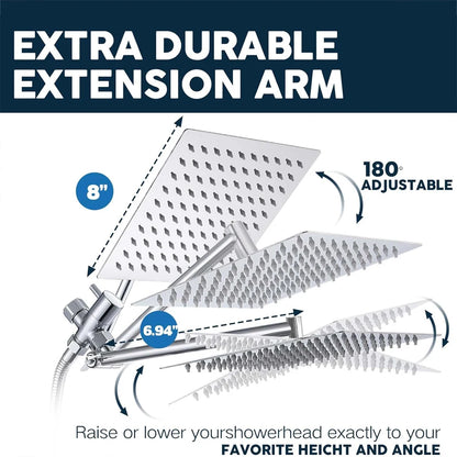 8-12 Inch High Pressure Rainfall Shower Head Combo with Handheld Spray