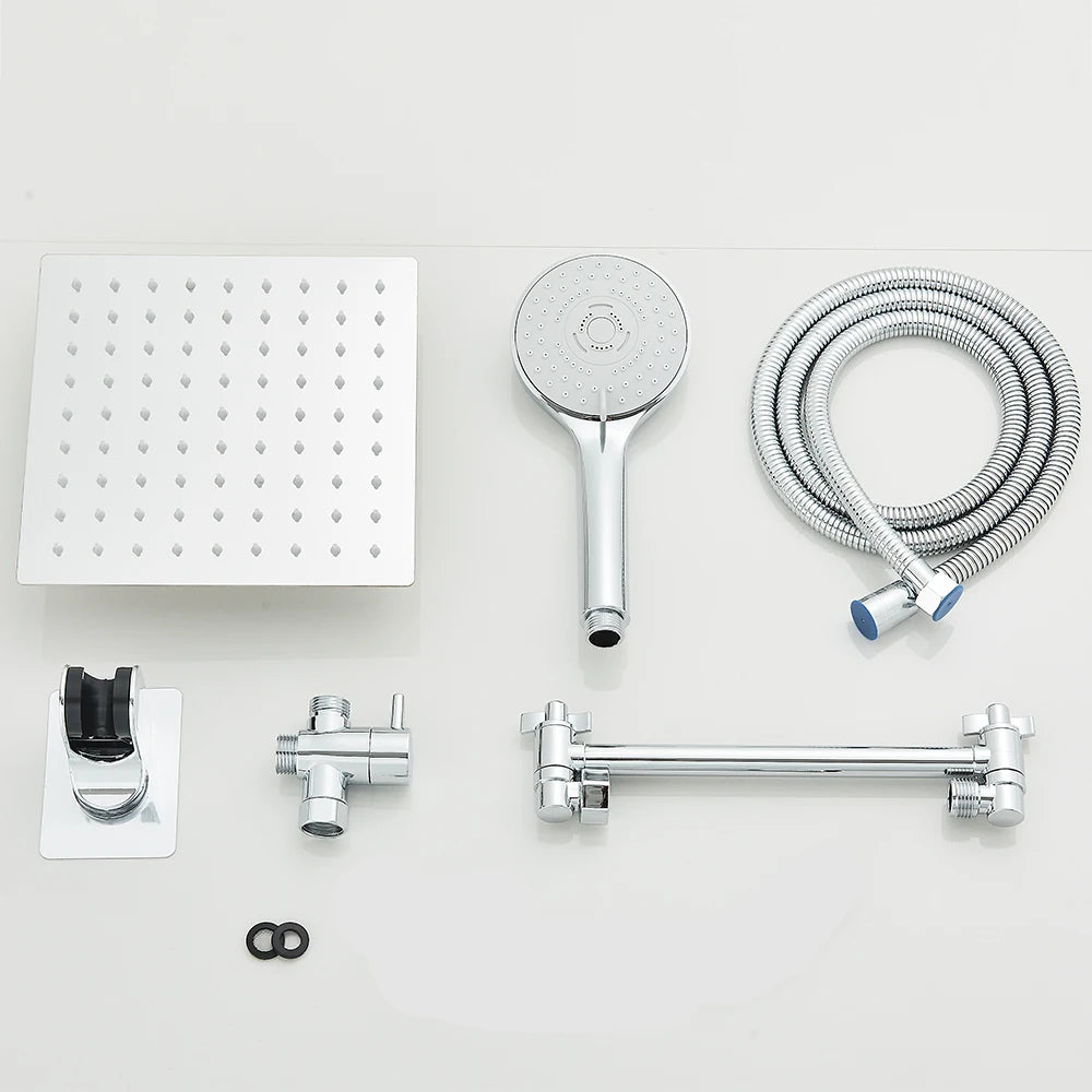 8-12 Inch High Pressure Rainfall Shower Head Combo with Handheld Spray