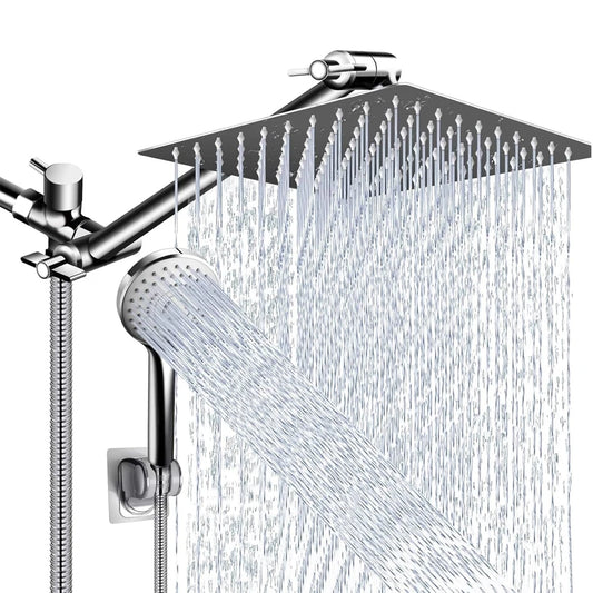 8-12 Inch High Pressure Rainfall Shower Head Combo with Handheld Spray